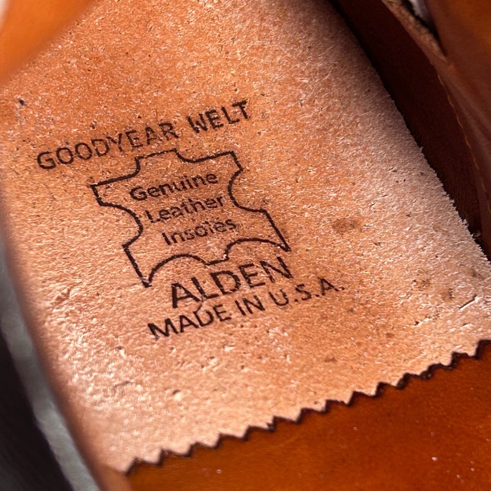 Alden 942C Dutton 3 Eyelet Blucher Brown Alpine Grain Made USA Mens 9.5 A/C - Picture 14 of 15
